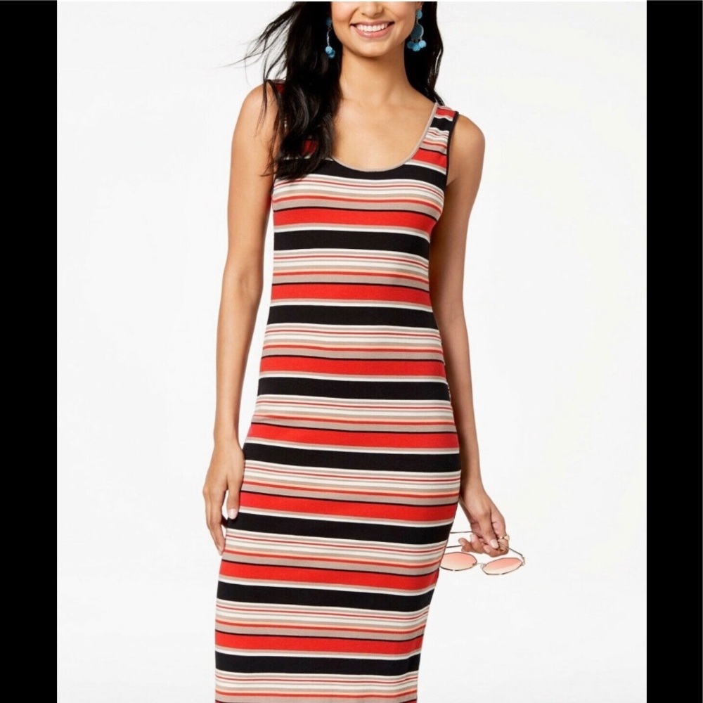 PLANET GOLD Sleeveless Striped Bodycon Casual Dress - Size Large (Junior…